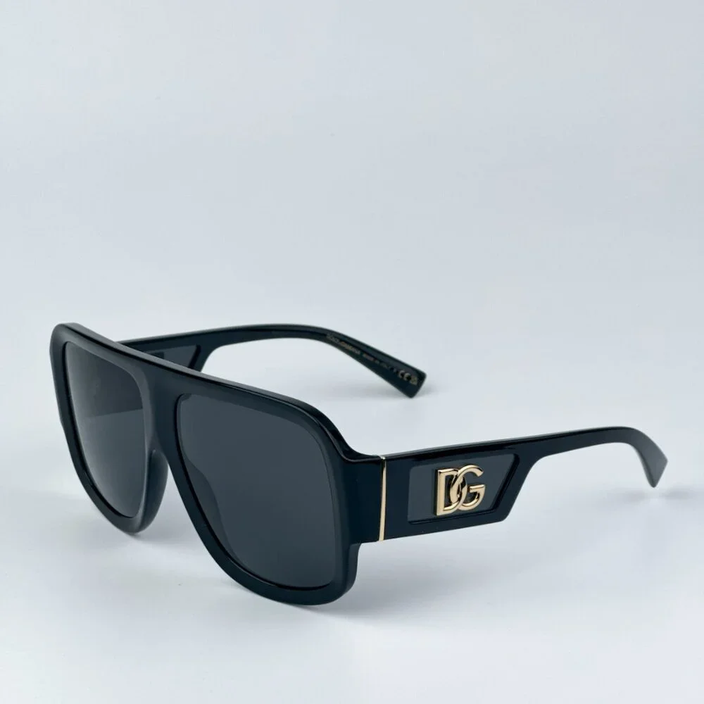 D&G DG4401 501/87 BRAND NEW Sunglasses Black Dark Grey Square Unisex
